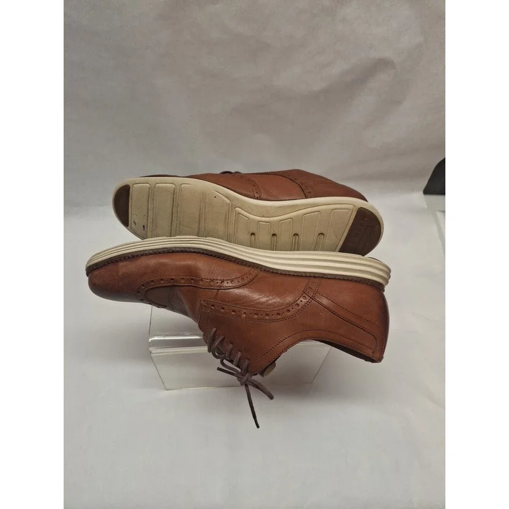 Cole Haan Original Grand Wingtip Oxford Men's Shoes 11M Brown Woodbury-Ivory